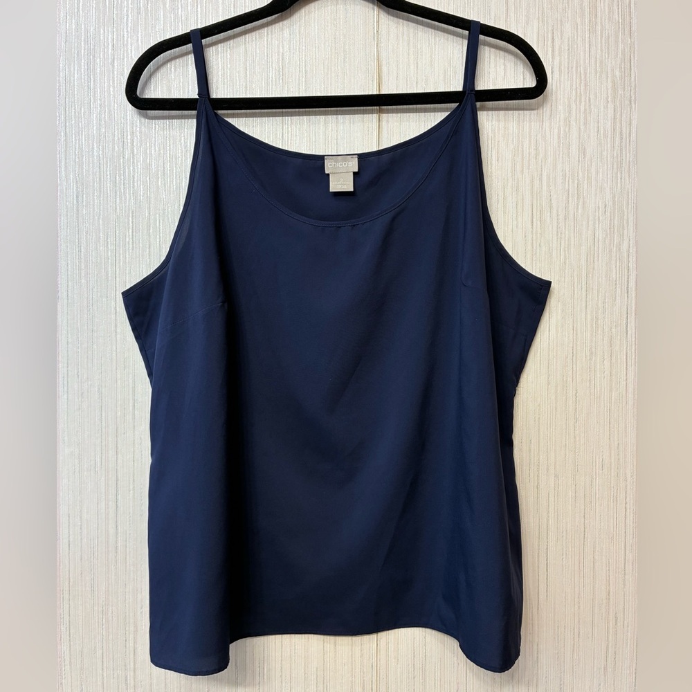 Chico's Navy Blue Cami Tank Top Size 2‎ (L / 12-14) | Resort Cruise Wear